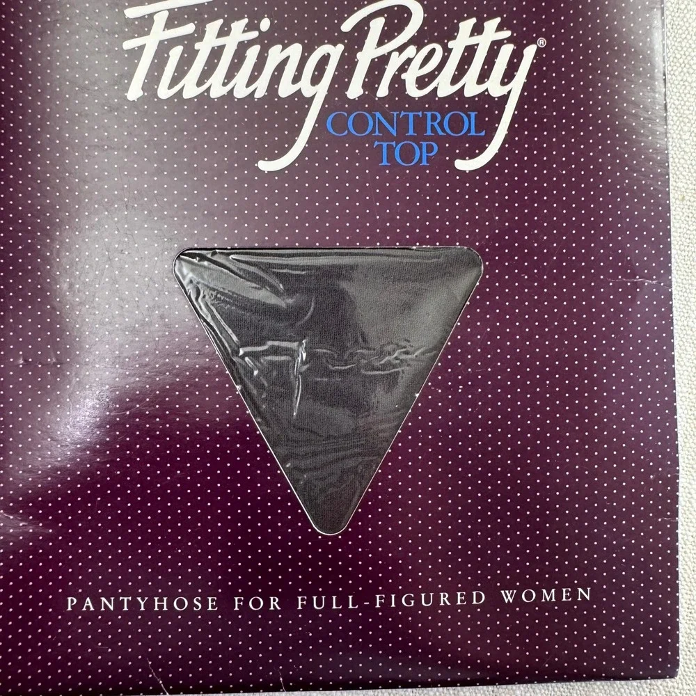 Hanes Fitting Pretty Control Top Pantyhose Barely Black Sandalfoot Size 1X